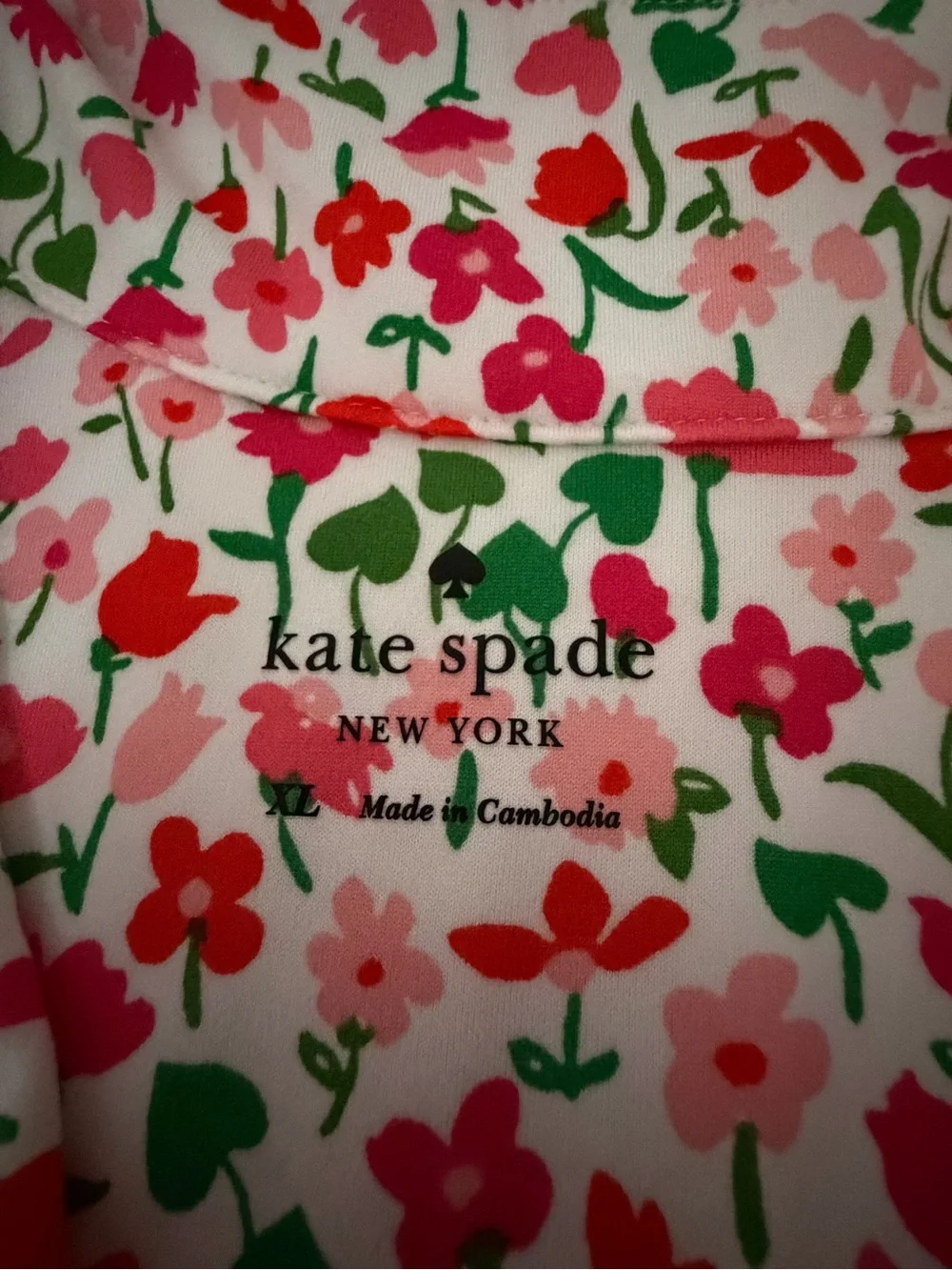kate spade Women’s Pink, Red and Green Floral Pajama Set XL Tulips